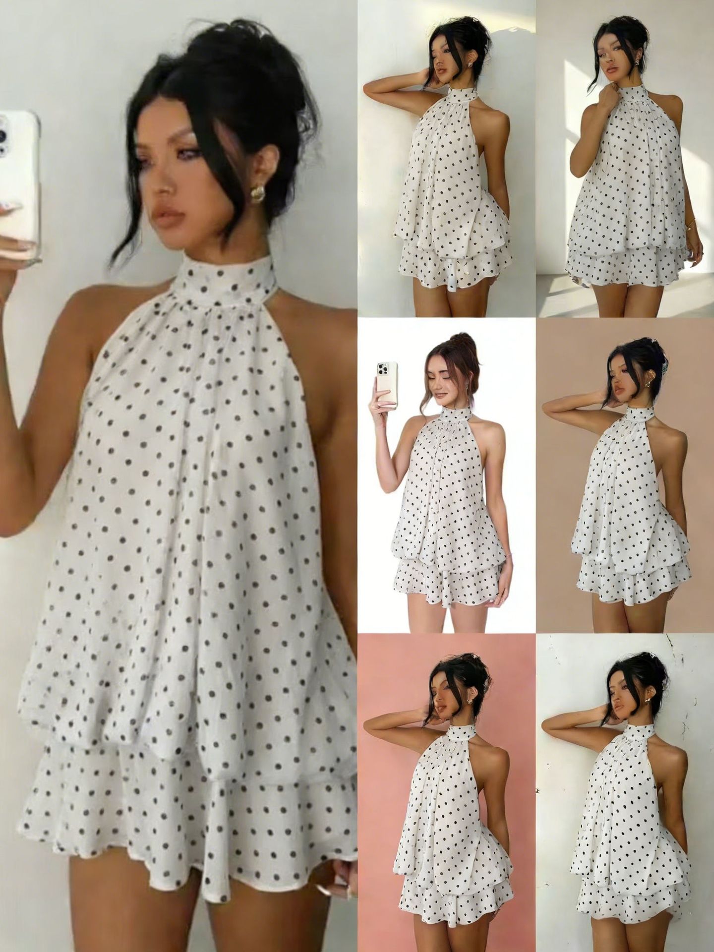 Vestido corto con cuello halter